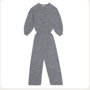 The New Society Maia Jumpsuit- long sleeve button down in pink. NWT